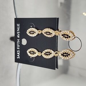 SAKS FIFTH AVENUE 3 TIER SPARKLING CUSTOM EARRINGS